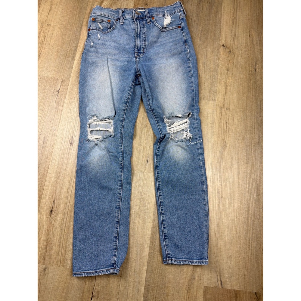 Madewell The Perfect Vintage Jean Distressed Light Wash High Rise Denim Size 27